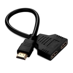 كابل مقسم HDMI M إلى 2x HDMI F بطول 30 سم