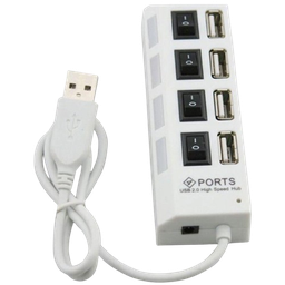 موزع USB 2.0 بأربعة منافذ مع مفاتيح