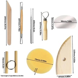 [4769] 8-piece TECHNO POTTERY AND CERAMIC TOOL SET