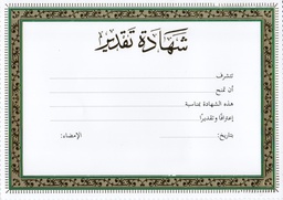 [18A747] DIPLOMA / GOLDEN A4 CERTIFICATE شهادة تقدير