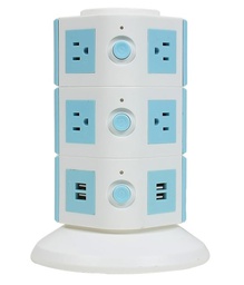 مقبس متعدد عمودي 11 مقبسًا + 2 منفذ USB IM