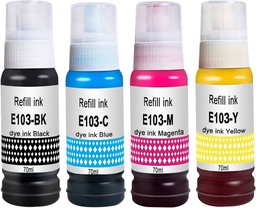 حبر EPSON INK 103 سعة 4 × 70 مل CMYN متوافق مع MR