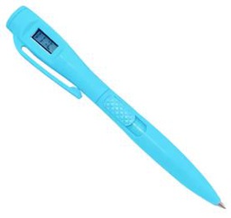 STYLO A BILLE + MONTRE DIGITALE BLEU
