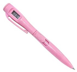 STYLO A BILLE + MONTRE DIGITALE ROSE