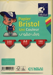 FICHE BRISTOL A4 180g/m² 100F UNICOULEUR EL-HILLAL