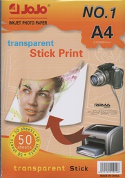 PAPIER PHOTO AUTOCOLLANT TRANSPARENT A4 50F JOJO