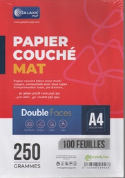 PAPIER COUCHÉ A4 250g MAT DOUBLE DACES 100F GALAXIE