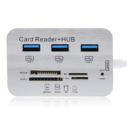 HUB USB 3.0/3.1 20cm 3 PORTS + LECTEUR CARTES MEMOIRES