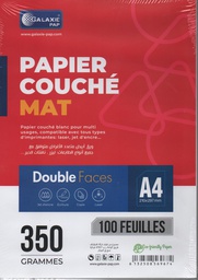 PAPIER COUCHÉ A4 350g MAT DOUBLE DACES 100F GALAXIE