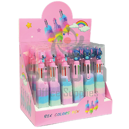 STYLO FANTAISIE 6 COULEURS STITCH FERRURE ALGO