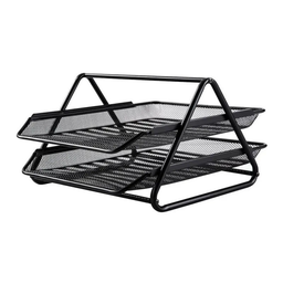 [GT1010] TRIEUR DE DOCUMENTS 2 ETAGES METALLIQUES NOIR GIXIME