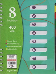 [HA24-62] REGISTRE A4 SPIRAL 400 PAGES 8 EN 1 5X5 HEXAGONE