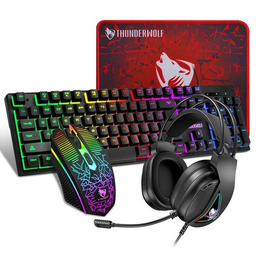 [TF-400] CLAVIER + SOURIS + CASQUE + TAPIS DE SOURIS T-WOLF