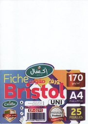 [EP-0291] FICHE BRISTOL A4 170g/m² 25F UNI EXCELLES