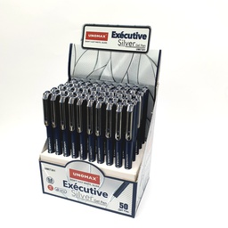 STYLO GEL 0.6mm BLEU UNOMAX EXECUTIVE SILVER
