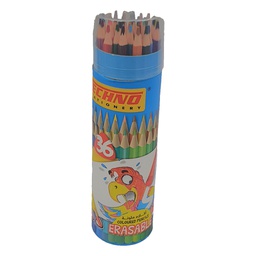 [5806] CRAYONS DE COULEUR EFFACABLE 36/18 EN TUBE TECHNO WOWI