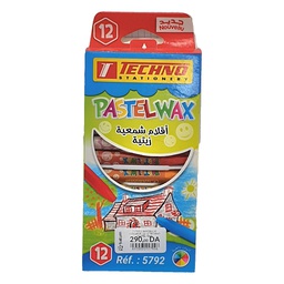 [5792] CRAYONS DE COULEUR 12/12 TECHNO PASTEL WAX