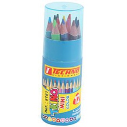 [5781] 12/9 COLOURED PENCILS IN TECHNO MINI TRINO TUBE