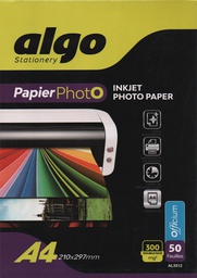 [AL5512]  PHOTO PAPER A4 300G DOUBLE SIDED 50F ALGO