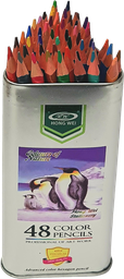 [4801AA] CRAYONS DE COULEUR 48/18 EN TUBE METAL HONG WEI