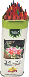 [2401AA] CRAYONS DE COULEUR 24/18 EN TUBE METAL HONG WEI