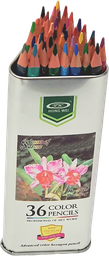 [3601AA] CRAYONS DE COULEUR 36/18 EN TUBE METAL HONG WEI