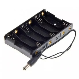 [SAT000467] حامل بطاريات AA 6x مع مقبس طاقة DC2.1