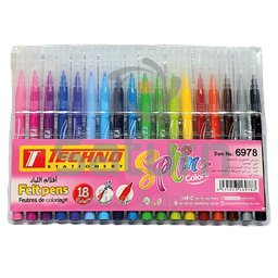[6978] 18-COLOR TECHNO SPRING FELT-TIP PEN