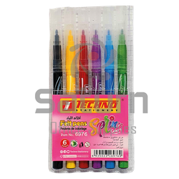 [6976] STYLO FEUTRE 6 COULEURS TECHNO SPRING
