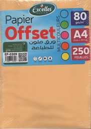 [EP-0309] RAME DE PAPIER OFFSET A4 80G 250F 5 COULEURS EXCELLES