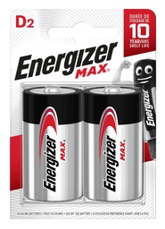  BATTERY D 2 PCS ENERGIZER MAX