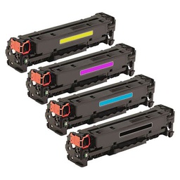 حبر طابعة HP CB540A/CE320A/CF210X، 4 قطع، سماوي/أرجواني/أصفر/أحمر/أخضر