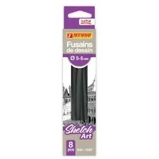 [1287] 5-6mm 8PCS TECHNO DRAWING CHARCOAL