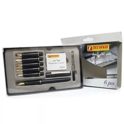 [0548] COFFRET STYLO A PLUME POUR CALLYGRAPHIE 6 PCS TECHNO