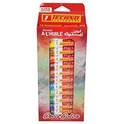 [5339] PIENTURE A L'HUILE 12 COULEURS x 12ml TECHNO CREACOLOR