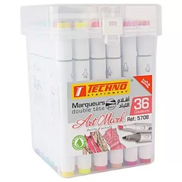 [5708] MARQUEUR DOUBLE TETE 2EN1 BOITE 36 COULEURS TECHNO ARTMARK