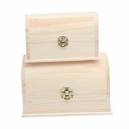 [6323] SET OF 2 TECHNO CREAWOOD WOODEN JEWELRY BOXES