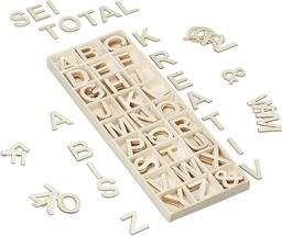 [8098] LETTRES EN BOIS 3cm 156PCS TECHNO