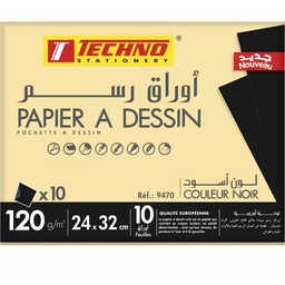 [9470] BLACK DRAWING PAPER 24x32cm 120g/m² 10F TECHNO