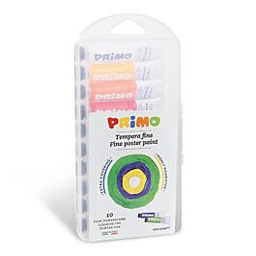 [444T10SAP] GOUACHE PAINT BOX OF 10 COLORS x 12ml PRIMO