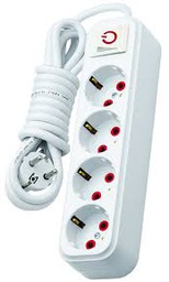 [D025]  MULTI-OUTLET 4 SOCKETS 2m WITH BMS SWITCH