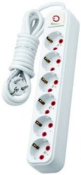 [D029] 6-SOCKET POWER STRIP 2m WITH BMS SWITCH