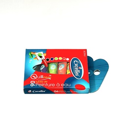 [SE2961]  WATER-BASED PAINT BOX OF 6 COLORS x 9ml EXCELLENT