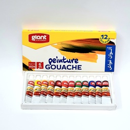 [G1524] PEINTURE GOUACHE BOITE DE 12 COULEURS x 6ml GIANT ▼