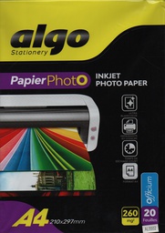 [AL5502]  PHOTO PAPER A4 260G 20F ALGO