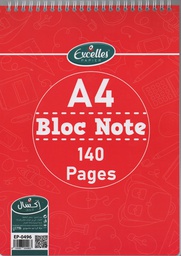 [EP-0496] BLOC NOTE A4 SPIRAL 140P EXCELLES