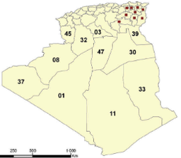  MAP OF ALGERIA 47x57cm DAR ELTAWKII