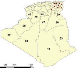 MAP OF ALGERIA 47x57cm DAR ELTAWKII