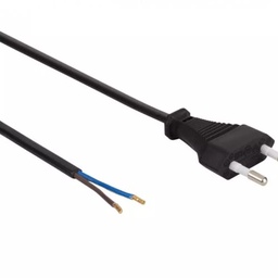 [SAT002177] BIPOLAR POWER CORD WITH STANDARD MALE PLUG - BLACK, 1M