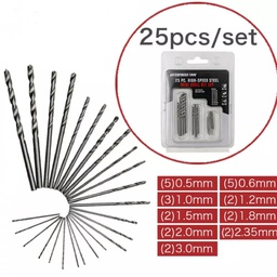[SAT004410] 25PCS MICRO DRILL BITS FROM 0.5MM TO 3.0MM